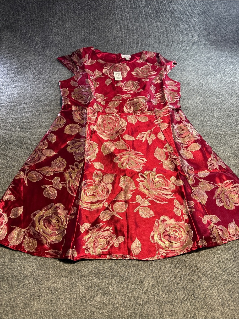 The Children's Place Red and Gold Floral Party Dress
